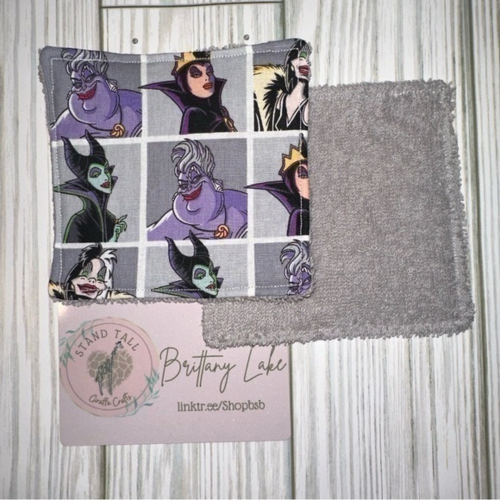 Disney Villians Reusable makeup remover pads (2 pack) handmade new